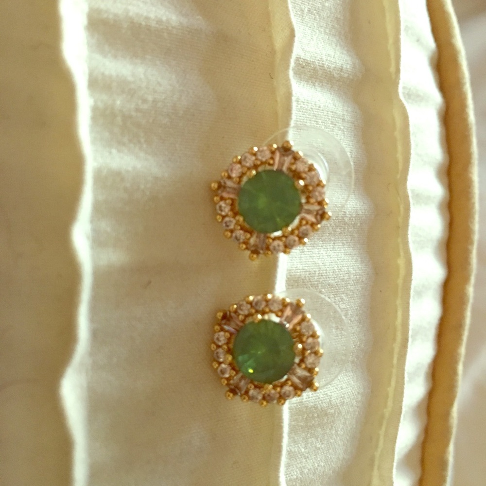 Green with crystal on gold